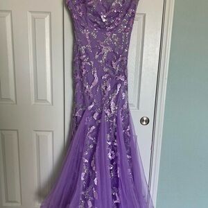 Elegant Purple Sequin HoCo/Prom Dress